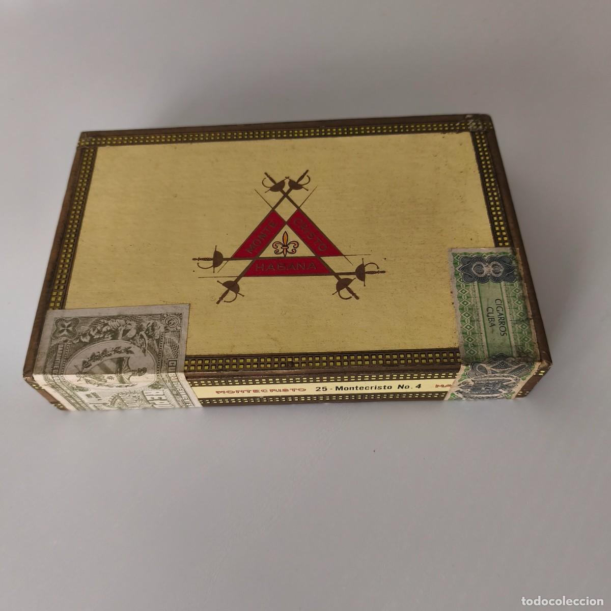 Cajas de puros: Caja de puros Montecristo N&ordm; 4 original &ndash; A&ntilde;os 50-70 &ndash; Precintada y sellada