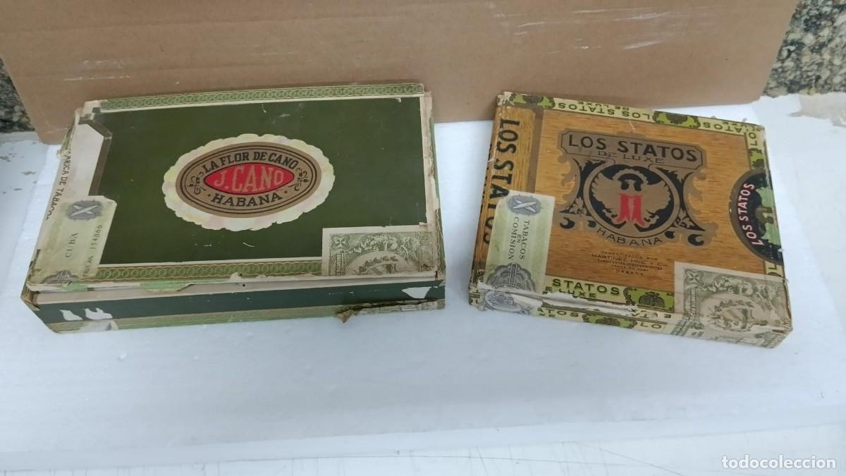 Cajas de puros: HABANA(CUBA)LA FLOR DE CANO Y LOS STATOS,CAJAS INCOMPLETAS VER FOTOS
