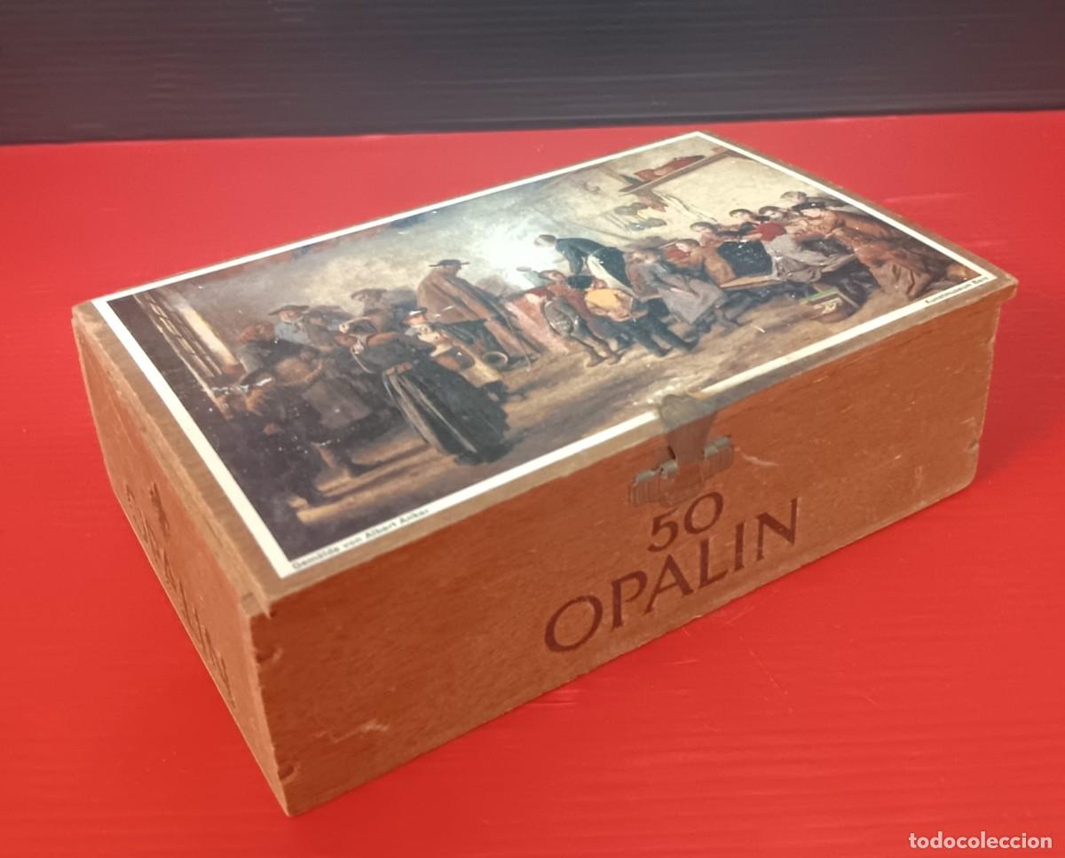 Cajas de puros: ANTIGUA CAJA DE MADERA VACIA PUROS TABACO OPALIN VINTAGE