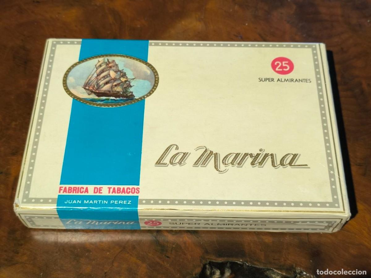 Cajas de puros: CAJA DE PUROS LA MARINA 25 SUPER ALMIRANTES FABRICA DE TABACO JUAN MARTINEZ PEREZ - LLENA