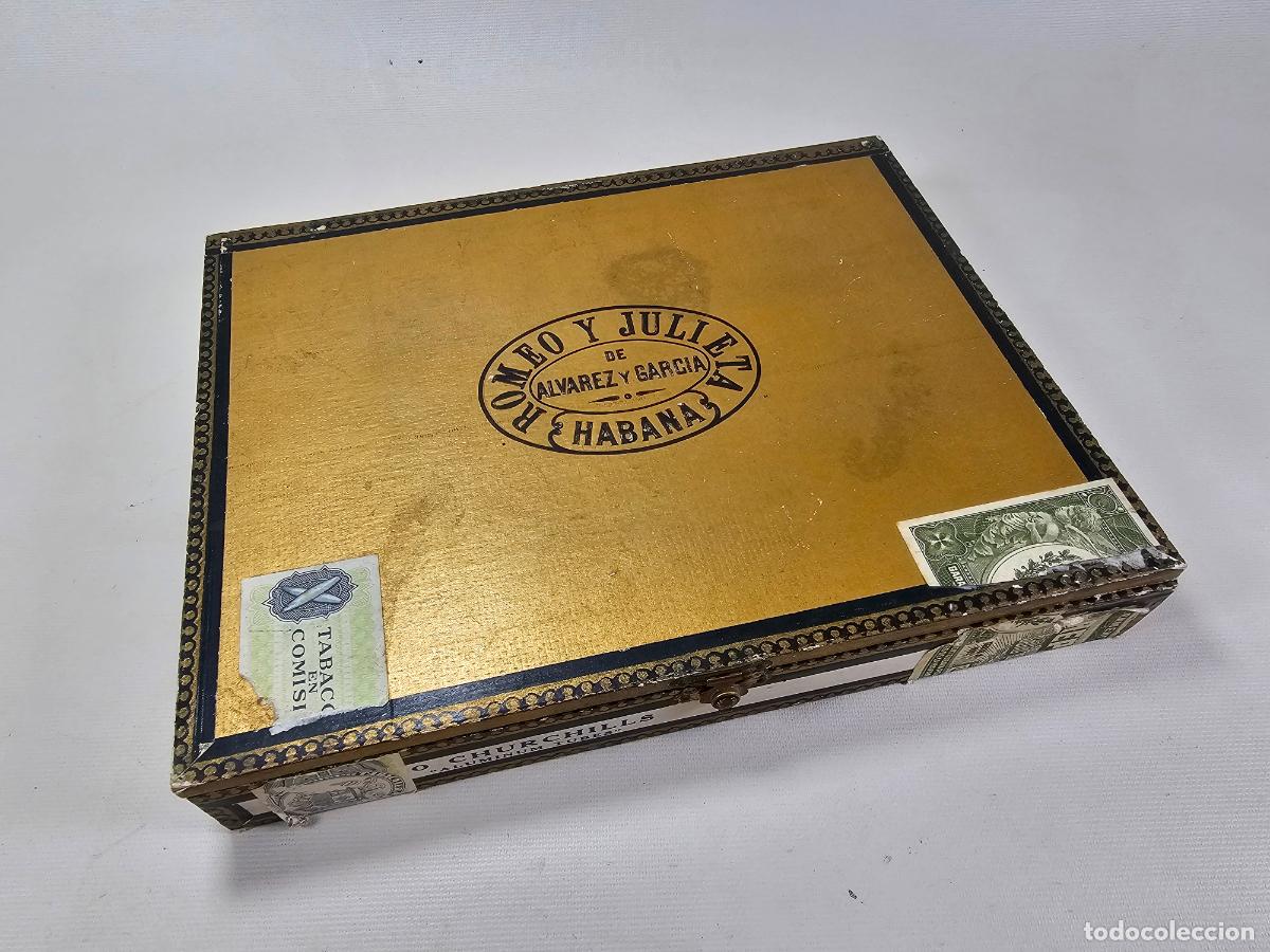 Cajas de puros: CAJA VACIA ANTIGUA PUROS HABANOS ROMEO Y JULIETA 10 CHURCHILLS ALUMINUM TUBES. HABANA CUBA
