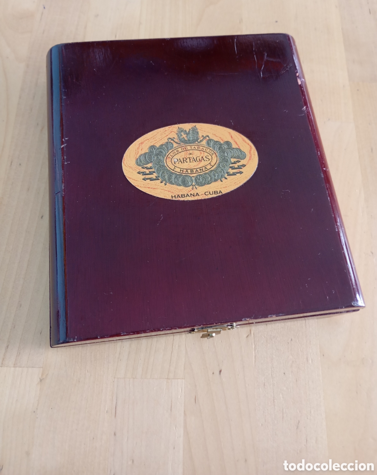 Cajas de puros: Caja vac&iacute;a Puros Partagas Habana Cuba Pitillera 5 unidades madera # cigarros tabaco fumar