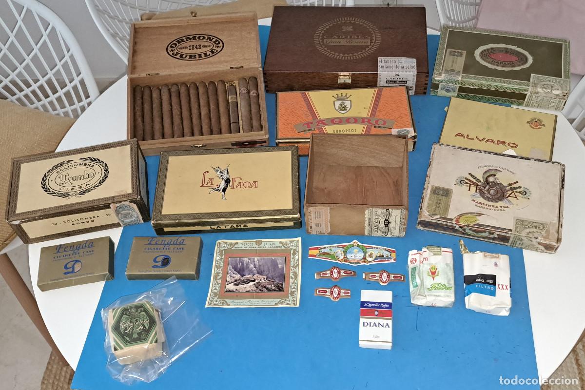 Cajas de puros: LOTE DE CAJAS DE PUROS - CIGARRILLOS - PITILLERAS - VITOLAS - ETC. CON 2 PUROS MONTECRISTO