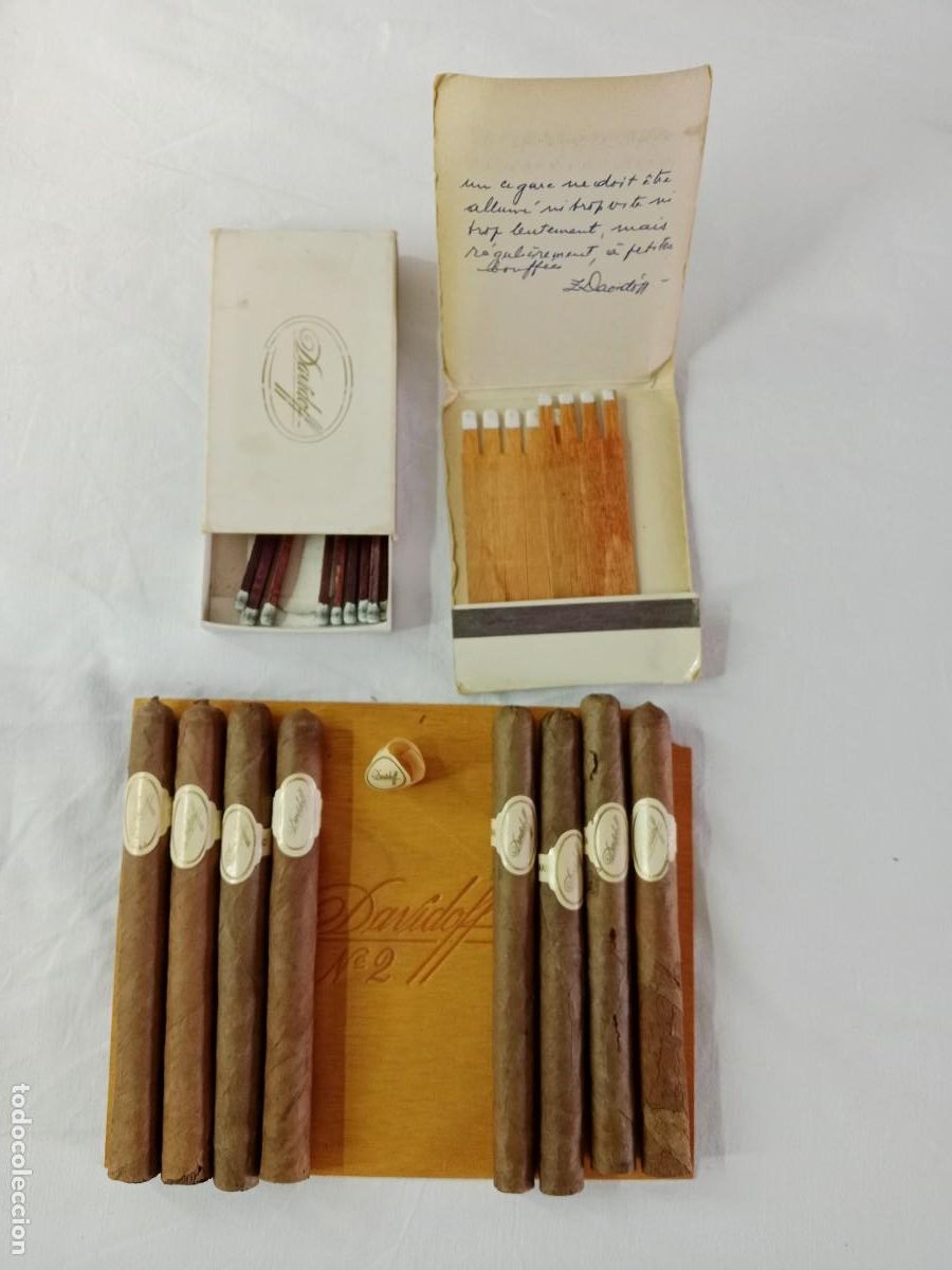 Cajas de puros: 8 Puros Davidoff Cuba a&ntilde;os 80 con cerillas - ver fotos