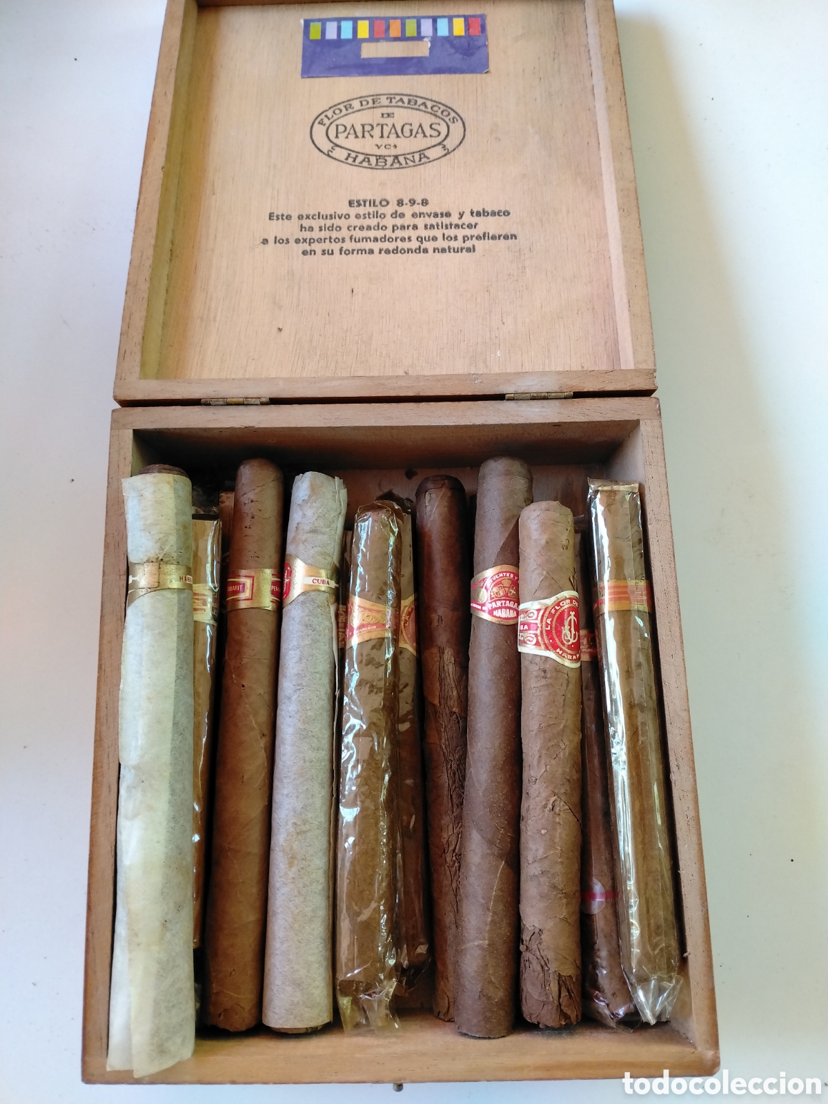 Cajas de puros: HABANA - CUBA - SURTIDO 17 PUROS HABANOS - CAJA MADERA PARTAGAZ CON CIERRE - VER FOTOS CONTENIDO.