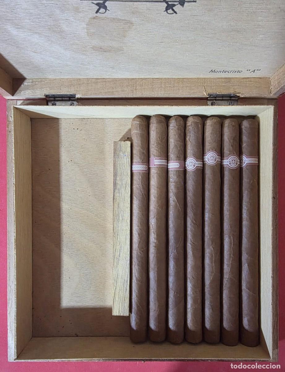 Cigar Boxes: Caja de puros habanos Montecristo &rdquo;A&rdquo; con siete cigarros.