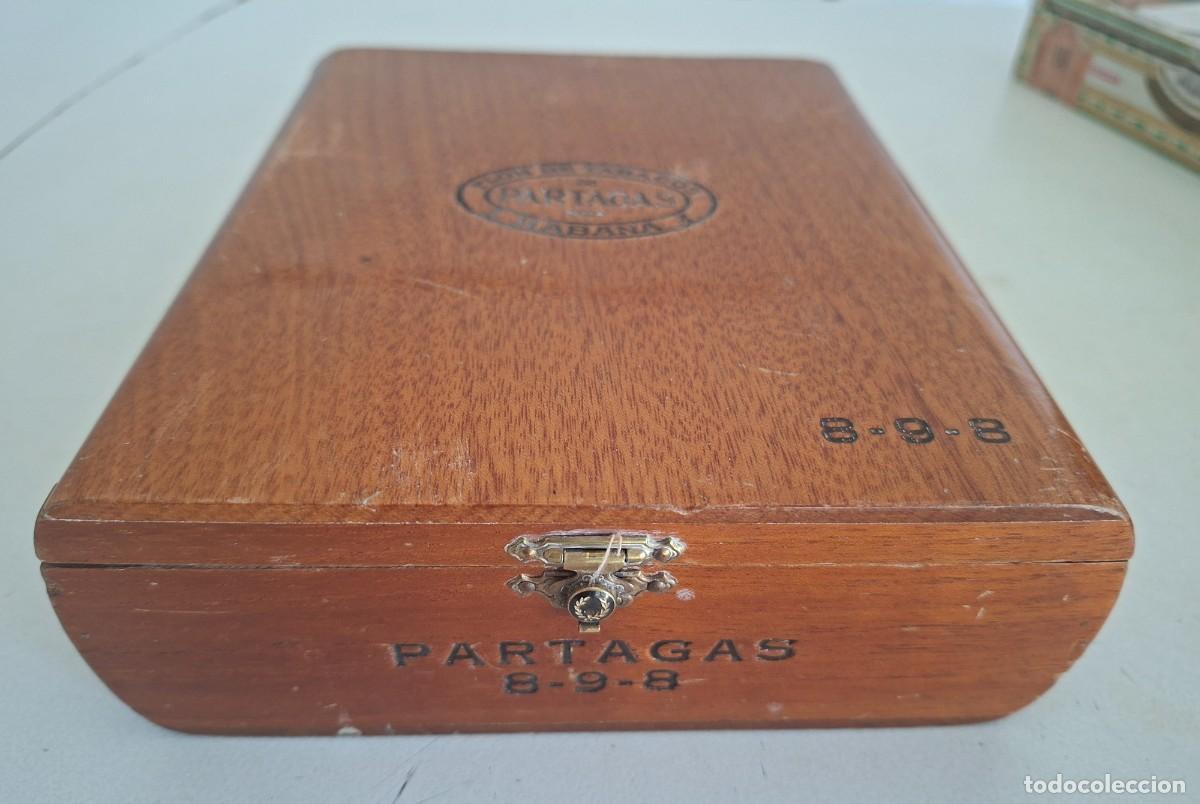 Cajas de puros: CAJA MADERA PUROS PARTAGAS 8.9.8 FLOR DE TABACOS. PATENTE 2357