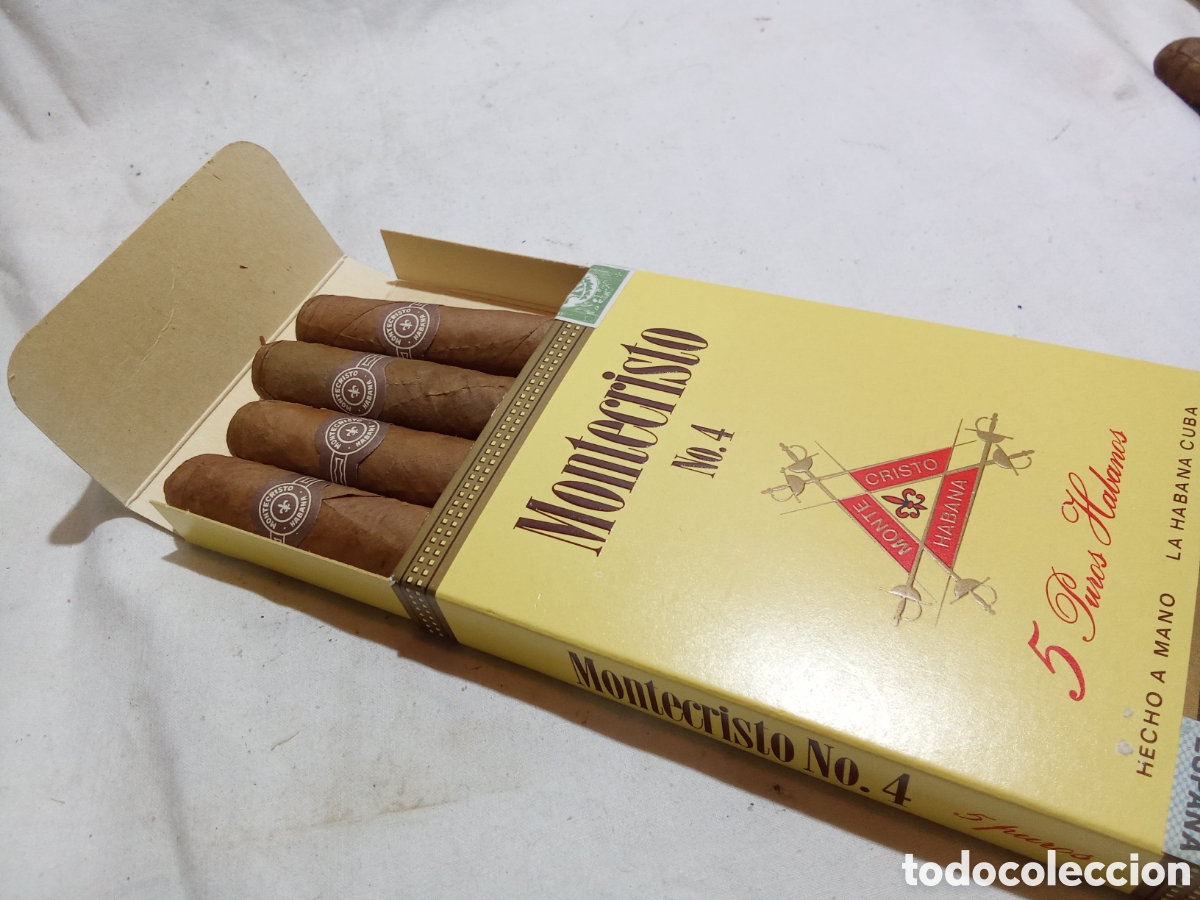 Cajas de puros: 4 PUROS HABANOS MONTECRISTO N&deg;4 EN CAJA