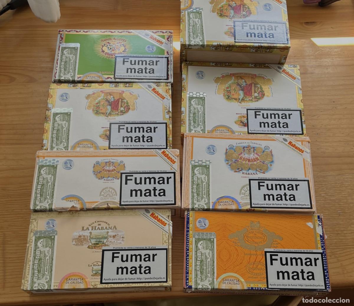Cajas de puros: 8 Cajas de madera, vac&iacute;as, de haber contenido PUROS HABANOS