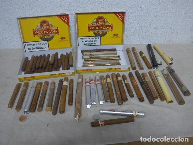 Cajas de puros: Antiguo gran lote de 57 puros a identificar y clasificar, Cuba, Canarias, Republica dominicana...