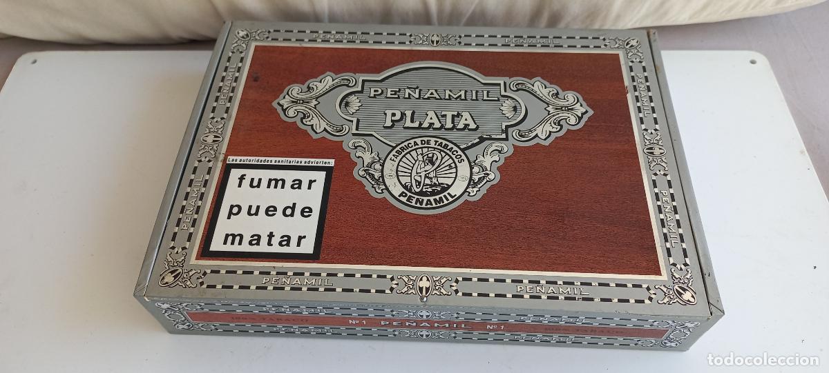Cajas de puros: Caja vac&iacute;a de puros, de madera de la marca Pe&ntilde;amil Plata n&ordm; 1.