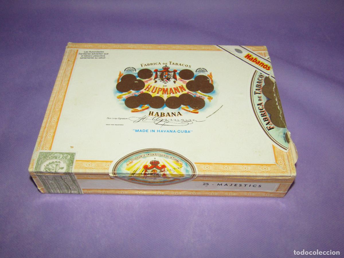 Cajas de puros: Antigua Caja de Puros Habanos H. UPMANN con 19 MAJESTICS en Celof&aacute;n - Habana - Cuba
