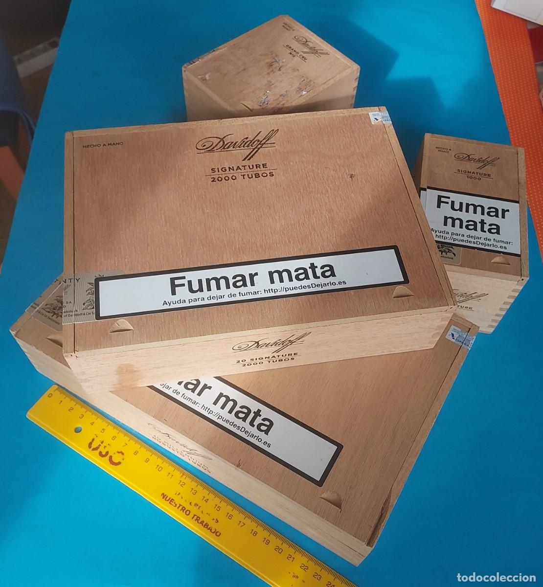 Cajas de puros: LOTE 4 CAJAS DE MADERA PUROS DAVIDOFF - Foto 1