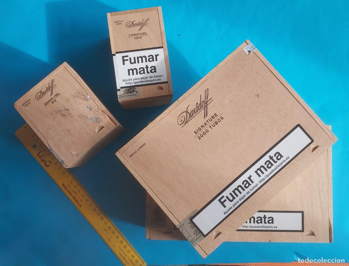 Cajas de puros: LOTE 4 CAJAS DE MADERA PUROS DAVIDOFF - Foto 2