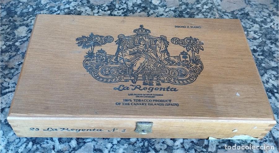 Cajas de puros: CAJA DE PUROS LA REGENTA PARA 25 PUROS N.&ordm; 5 VACIA