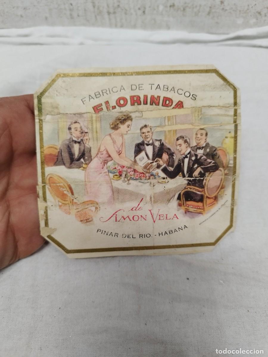Cajas de puros: Antigua etiqueta de puros Florinda de simon vela, pinar del rio. Habana cuba.