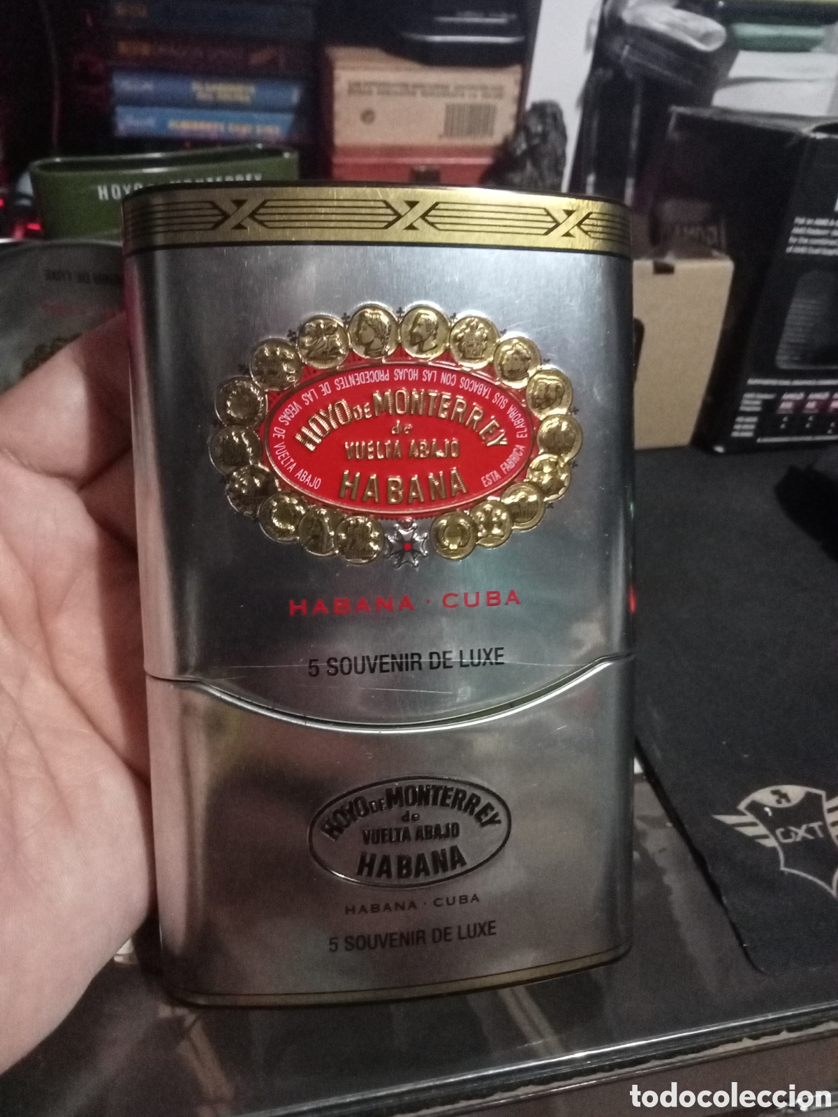 Cajas de puros: Estuche Met&aacute;lico Vac&iacute;a Para Puros Hoyo De Monterrey Habana