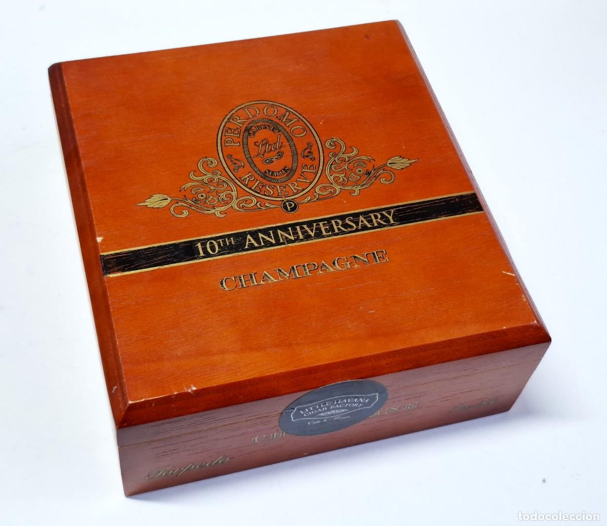 Cajas de puros: CAJA DE PUROS MADERA - PERDOMO - 20X21X8 CM - VACIA