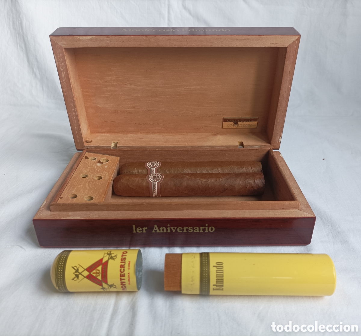 Cajas de puros: CAJA MONTECRISTO EDMUNDO PRIMER ANIVERSARIO. NUMERADA. DOS PUROS. CUBA