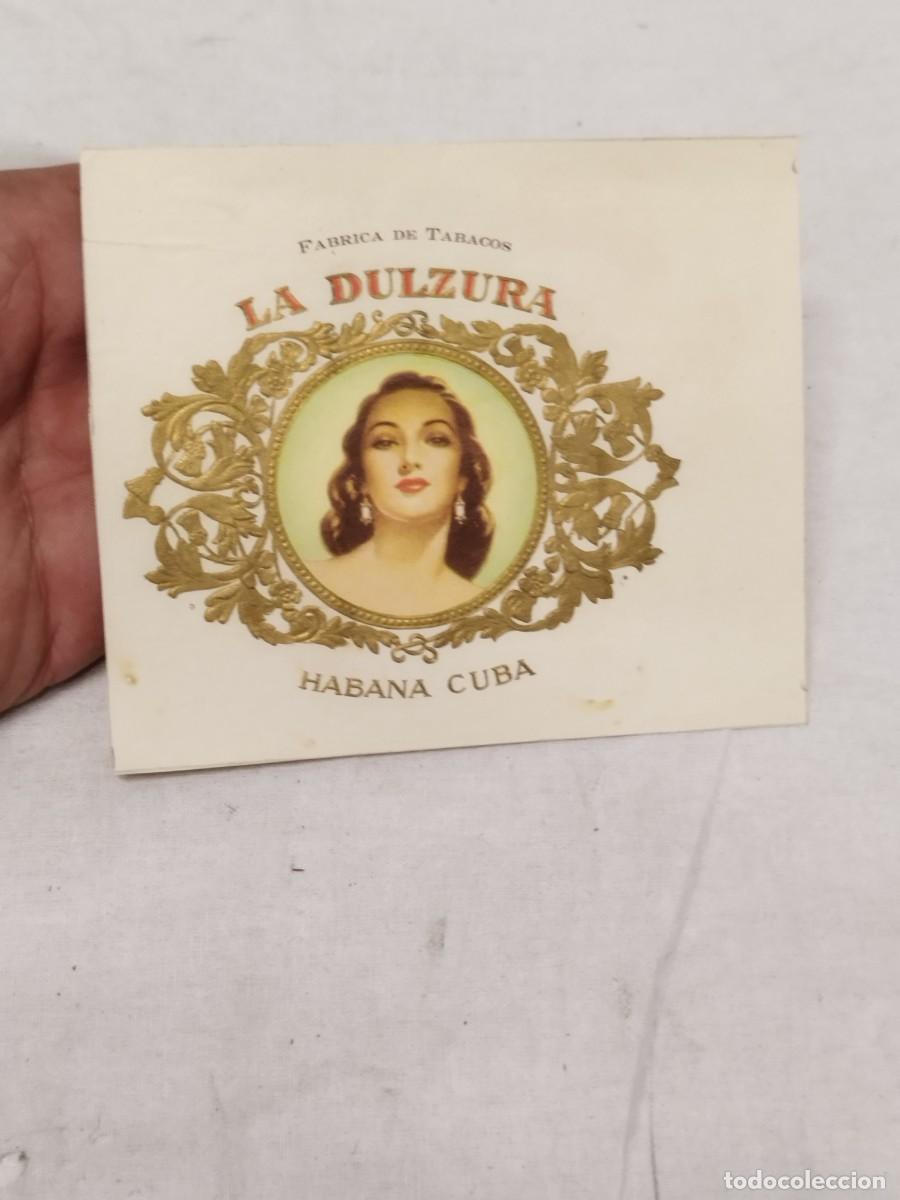 Caixas de Charutos: Etiqueta Antigua De Puros Cubanos La Dulzura - Habana Cuba Litograf&iacute;a.