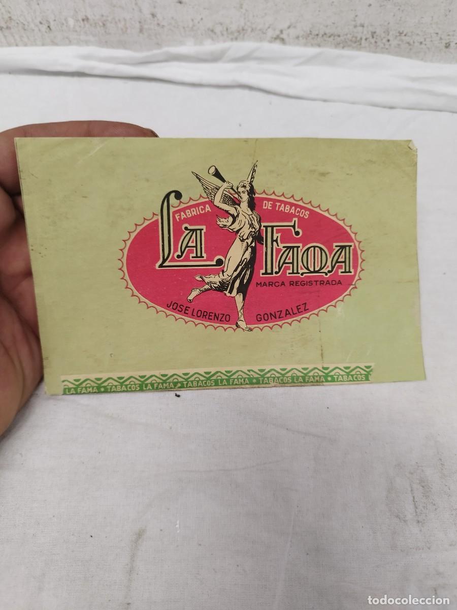 Zigarrenkisten: Antigua Etiqueta de Tabacos La Fama - Jos&eacute; Lorenzo Gonz&aacute;lez - Canarias - Vintage Colecci&oacute;n.