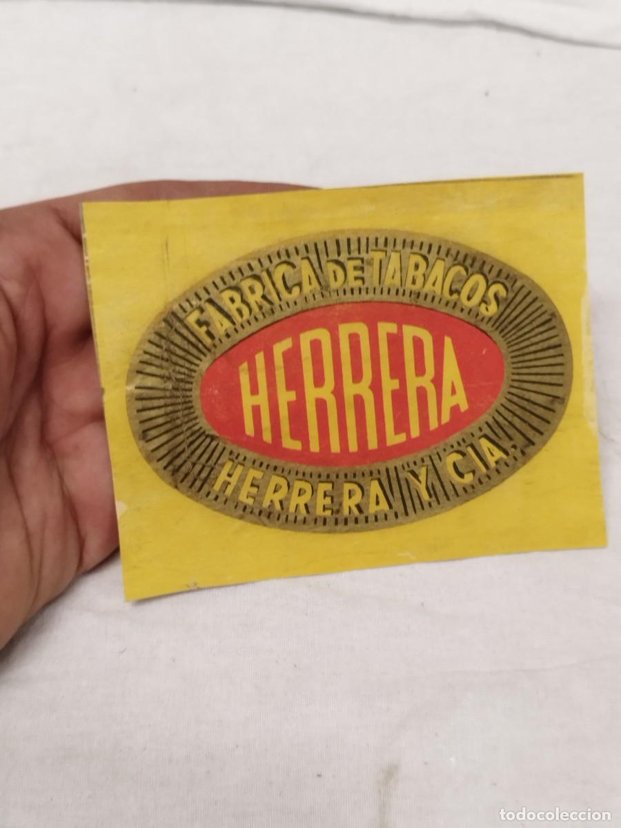 Zigarrenkisten: Antigua Habilitaci&oacute;n Interior Litograf&iacute;a Dorada Tabacos Herrera Cia Canarias.