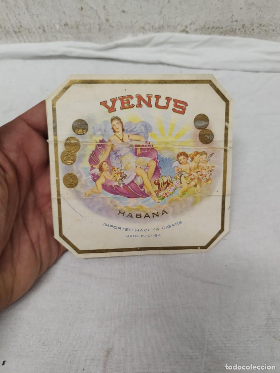 Cajas de puros: Antigua Etiqueta Litogr&aacute;fica de Puros Venus Habana &ndash; Cuba, Anterior a 1930.