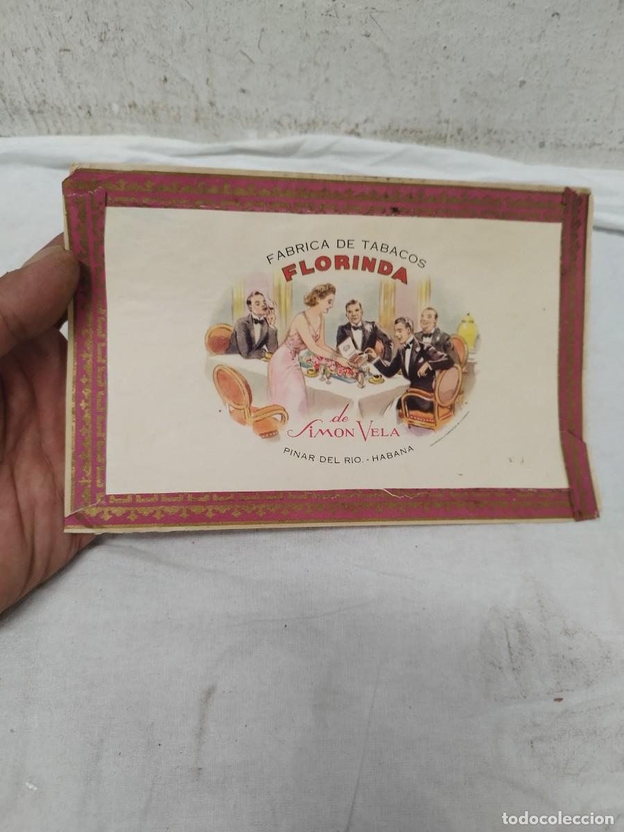 Cigar Boxes: Etiqueta Antigua de Puros Florinda de Sim&oacute;n Vela - Habana Cuba - Litograf&iacute;a Vitofilia.