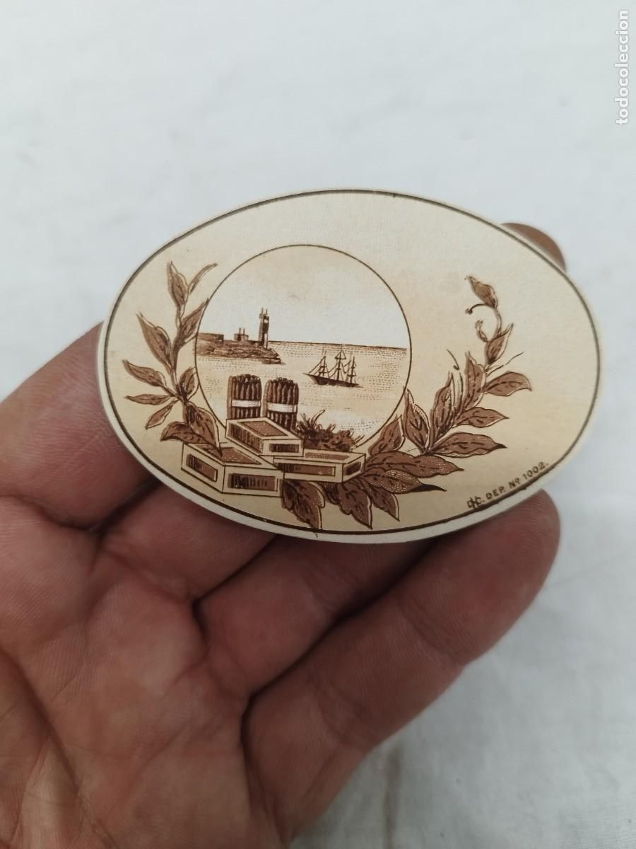 Cajas de puros: Antigua Etiqueta de Papel de Caja de Puros / Tabaco - Registro Bt. DEP N&ordm; 1002 - Vitofilia Vintage&rdquo;.