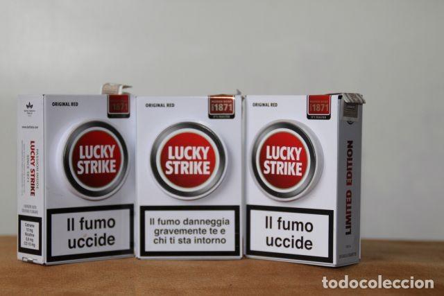 Cajas de puros: Lotto 3 Scatole In Lamierino LUCKY STRIKE Limited Edition Revolution Metal Tin box
