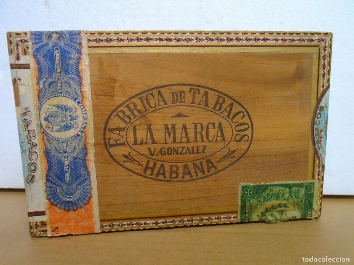 Cajas de puros: HABANA(CUBA)ANTIGUA CAJA VACIA DE&rdquo;LA MARCA DE V.GONZALEZ&rdquo;25 LONDRES.RARA.