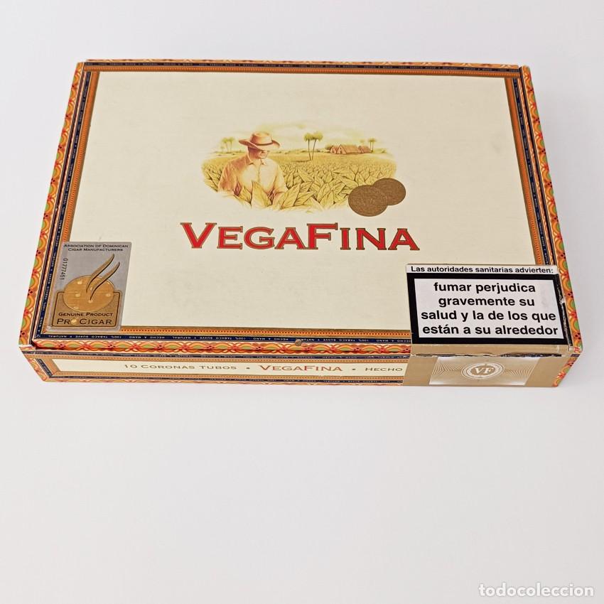 Cajas de puros: CAJA PUROS VACIA VEGAFINA 10 CORONAS TUBOS MADERA TABACALERA REPUBLICA DOMINICANA