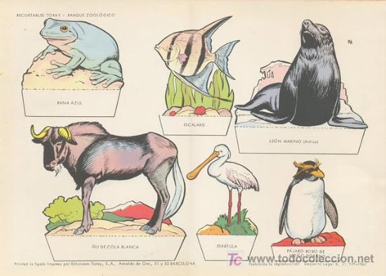 Coleccionismo Recortables: Parque zoologico. Medida: 29X40 cm. Edicion: Toray, 1962 - Foto 1 - 16871476