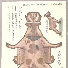 Coleccionismo Recortables: HISTORIA NATURAL INFANTIL. ANIMALES PLEGABLES. CABRA. 12 X 9 CM.. Lote 4903288