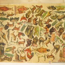 Coleccionismo Recortables: GRAN HOJA RECORTABLE CON ANIMALES Y HOMBRES DE LA EDAD DE PIEDRA PARA RECORTAR. Lote 45023025