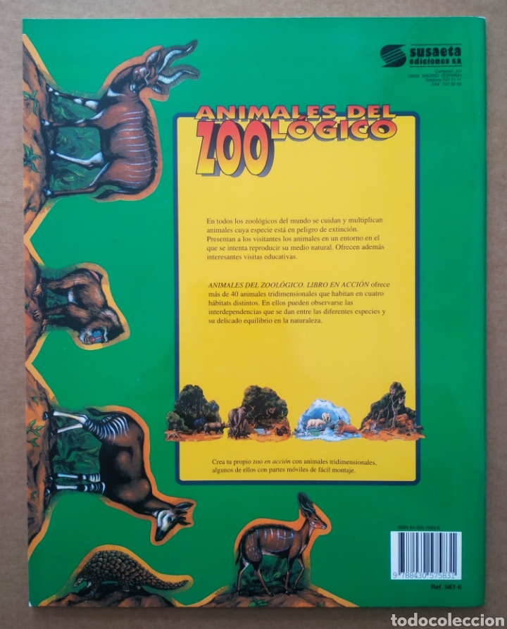 Coleccionismo Recortables: Libro en Acción: Animales del Zoológico (Susaeta, 1993). Ilustraciones de Daniel Smith. - Foto 2 - 258844200