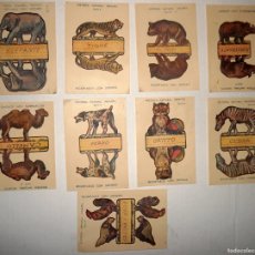 Coleccionismo Recortables: 9 ANTIGUOS RECORTABLES DE ANIMALES CON SOPORTE. Lote 401594384