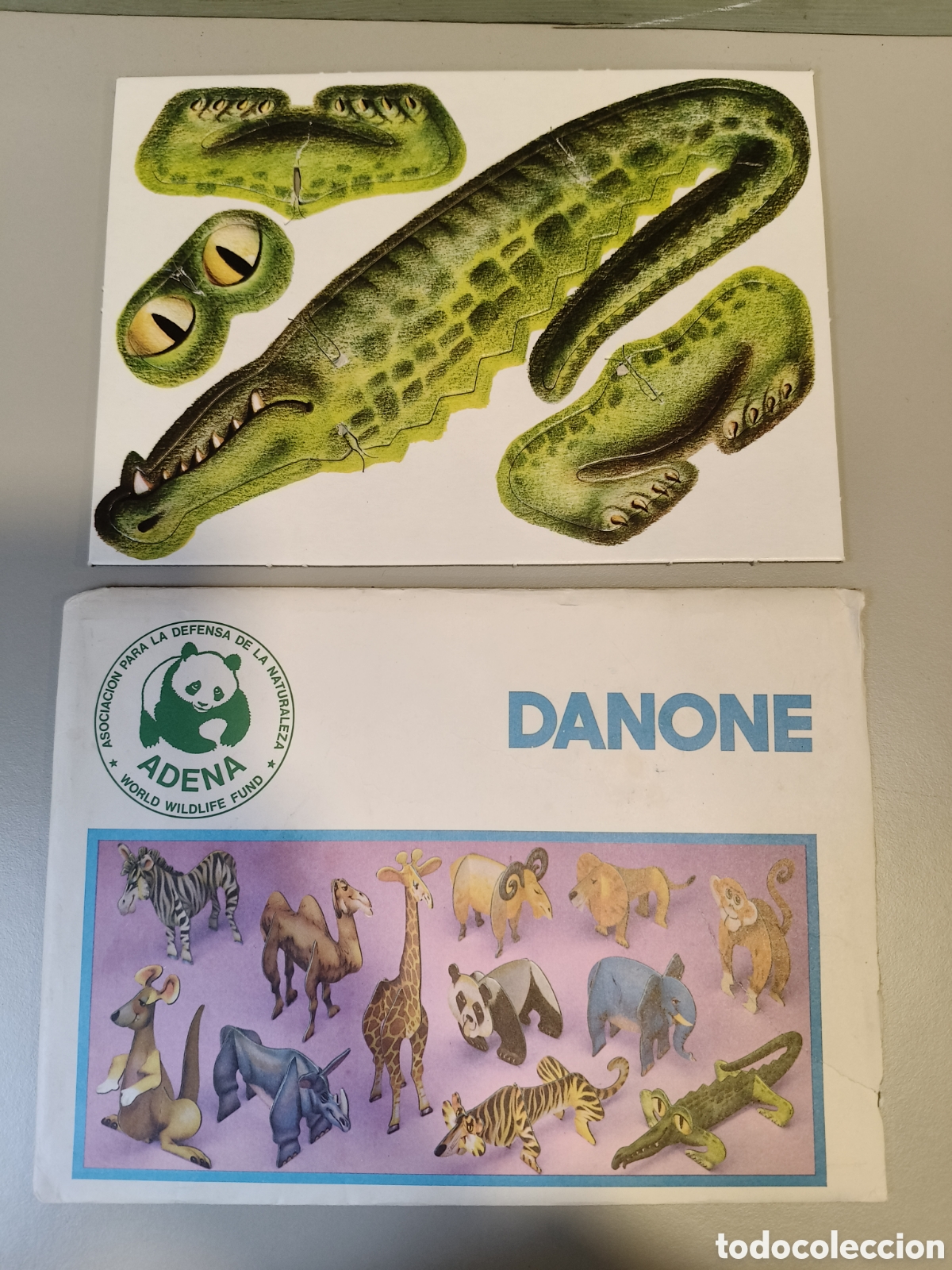 Coleccionismo Recortables: Figura 3D Danone Adena Cocodrilo