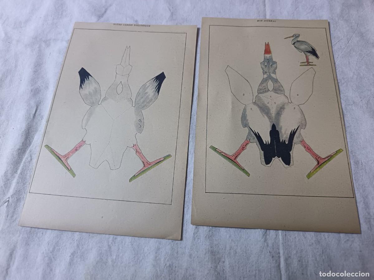 Coleccionismo recortables: Conjunto de Antiguos Recortables, Notre Jardin Zoologique, Mon Journal, La Cig&uuml;e&ntilde;a