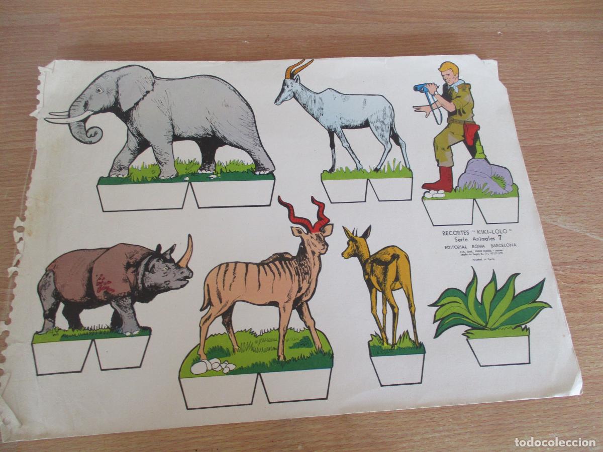 Coleccionismo recortables: EDITORIAL ROMA- RECORTABLES KIKI-LOLO, SERIE ANIMALES N&ordm;, 7.- MIDE 26 X 35 CM.-1970
