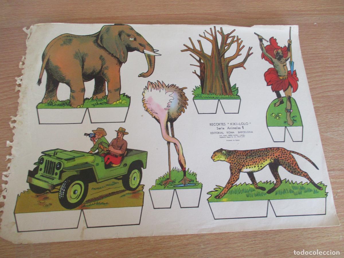 Coleccionismo recortables: EDITORIAL ROMA- RECORTABLES KIKI-LOLO, SERIE ANIMALES N&ordm;, 1.- MIDE 26 X 35 CM.-1970