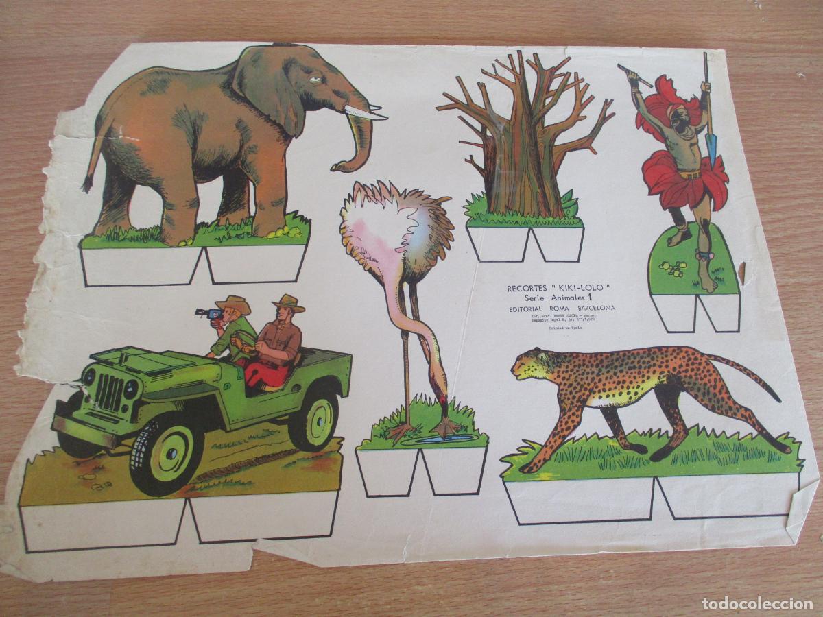 Coleccionismo recortables: EDITORIAL ROMA-RECORTABLES E KIKI-LOLO, SERIE ANIMALES N&ordm;. 1- MIDE 25 X 35 CM.-1970