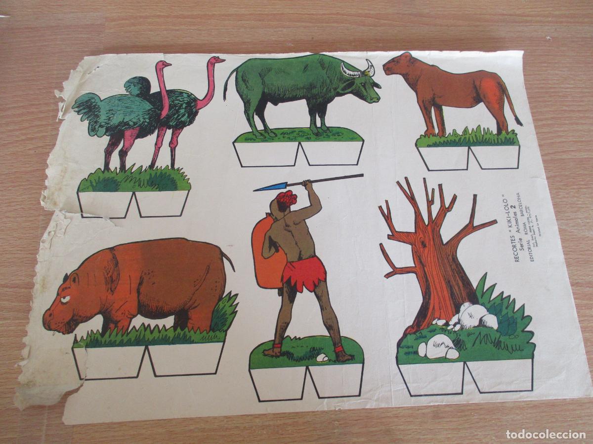 Coleccionismo recortables: EDITORIAL ROMA-RECORTABLES E KIKI-LOLO, SERIE ANIMALES N&ordm;. 2- MIDE 25 X 35 CM.-1970