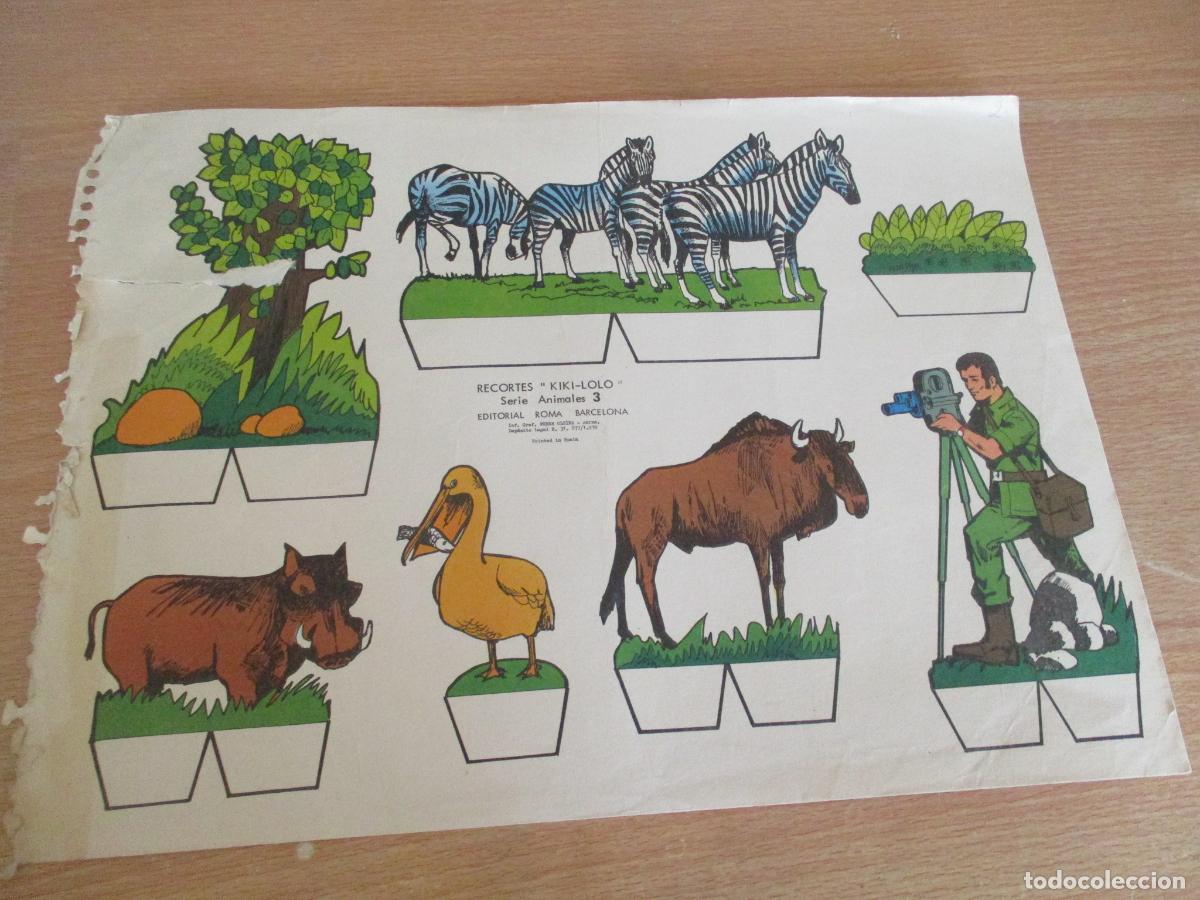 Coleccionismo recortables: EDITORIAL ROMA-RECORTABLES E KIKI-LOLO, SERIE ANIMALES N&ordm;. 3- MIDE 25 X 35 CM.-1970