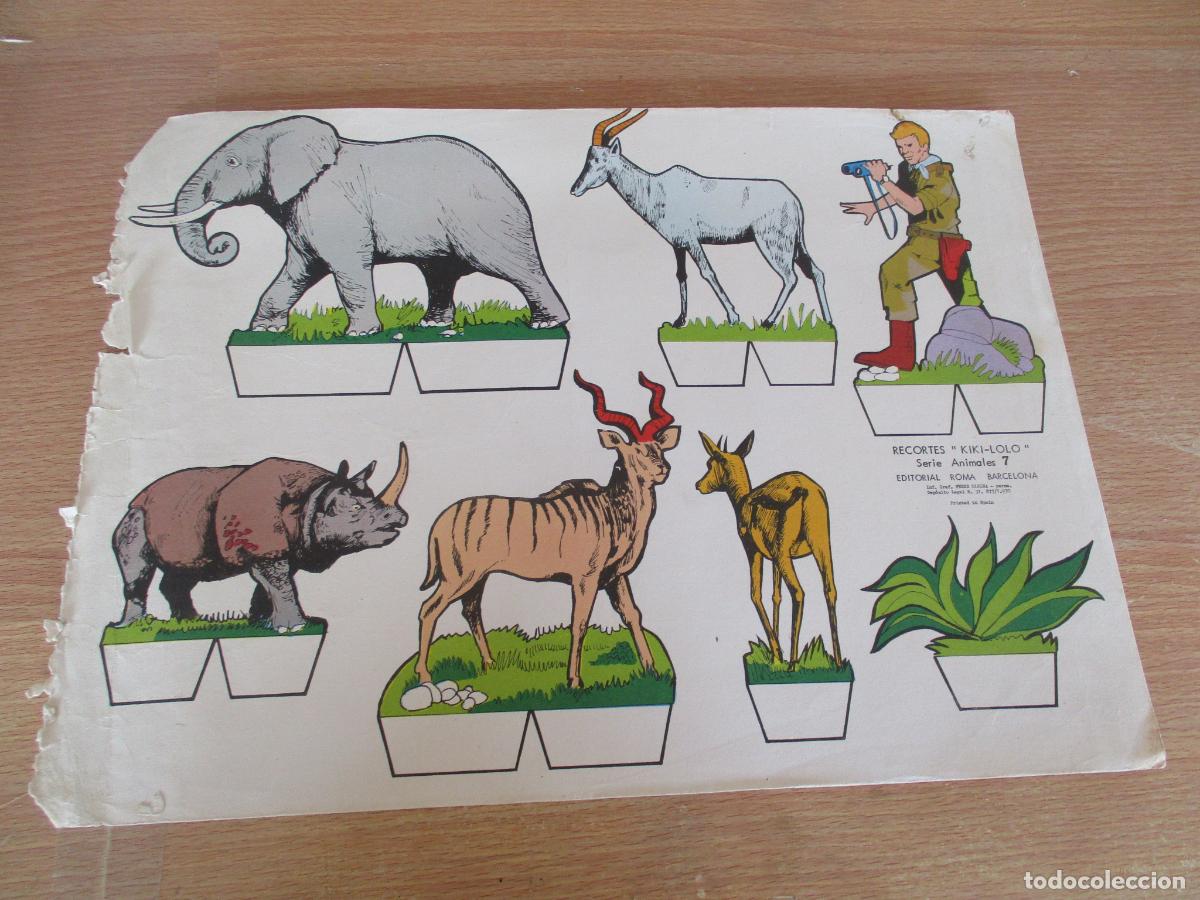 Coleccionismo recortables: EDITORIAL ROMA-RECORTABLES E KIKI-LOLO, SERIE ANIMALES N&ordm;. 7- MIDE 25 X 35 CM.-1970