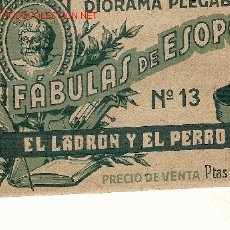 Coleccionismo Recortables: DIORAMA PLEGABLE N. 13 FABULAS DE ESOPO. EL LADRON Y EL PERRO. BARCELONA : BARSAL. Lote 4511107