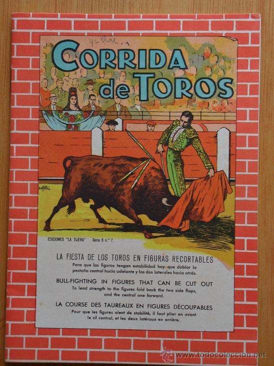 Coleccionismo recortables: CORRIDA DE TOROS. RARO CUADERNILLO LA TIJERA. 8 P&Aacute;GINAS. PAPEL GRUESO. ORIGINAL DE LOS A&Ntilde;OS 40 - 50