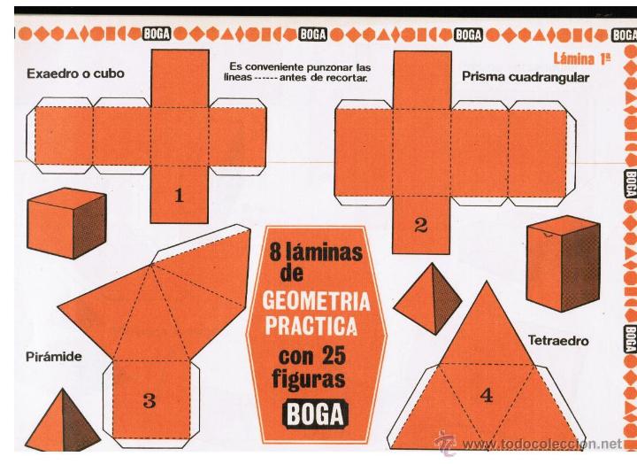 Coleccionismo recortables: 8 L&Aacute;MINAS DE GEOMETR&Iacute;A PR&Aacute;CTICA - EDICIONES BOGA - Foto 1