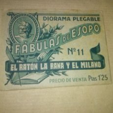 Coleccionismo Recortables: DIORAMA DESPLEGABLE , FABULAS DE ESOPO Nº11- EL RATON, LA RANA YEL MILANO. Lote 48476811