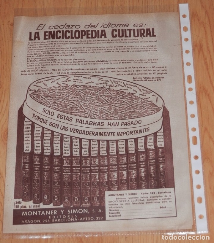Coleccionismo recortables: MONTANER Y SIMON - Foto 1
